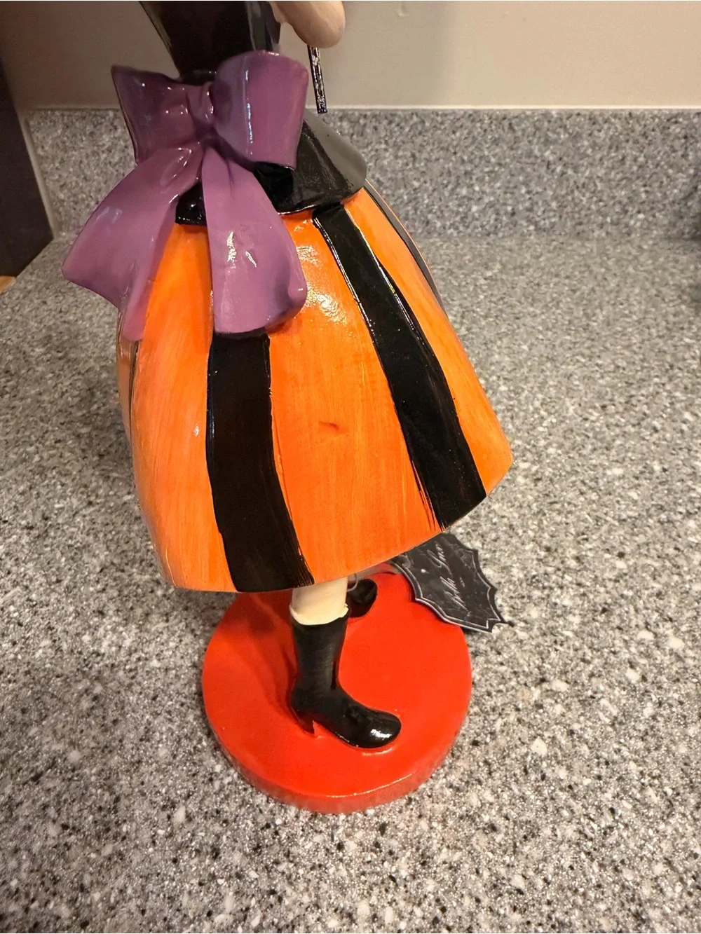 Bella Luxx Orange & Black Witch Figurine with Festive Balloons